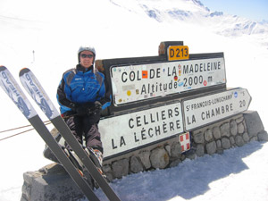 Col de la Madeleine krydses, ikke som i Tour de France, men på ski