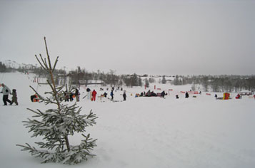 Skiskolen giver perfekte omgivelser for at starte med at stå på ski for store og små.