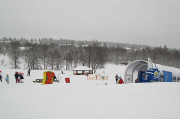 Børneområdet er et skønt sted at lege på ski.