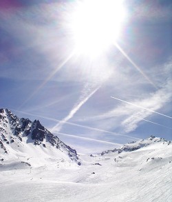 Solskoldning er hyppig på skiferien