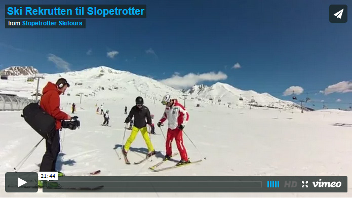 Se en nybegynders første tur på ski